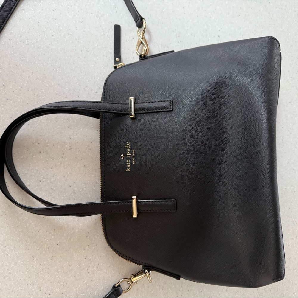 Kate Spade Black Satchel with Structured Design and Top Handles - Picture 3 of 10
